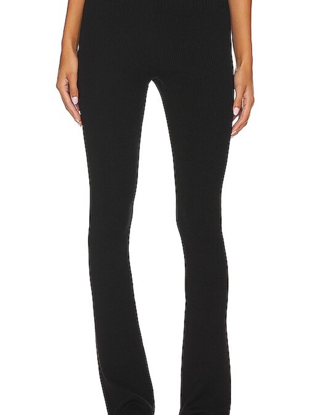 Free People Black Ribbed Boot Cut Pants